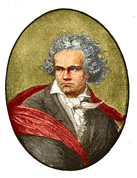 Portrait of a man with gray hair, wearing a black coat and red sash, set in an oval frame.